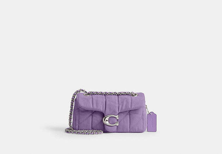 COACH® Women's Bolso De Hombro Tabby 20 Acolchado en Morado | Denim