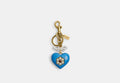COACH® Women's Heart Bag Charm en Azul | Métal