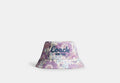 COACH® Women's Sombrero De Pescador Con Estampado Floral E Inscripción Coach en Morado, Talla M/L