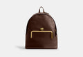 COACH® Women's Mochila Kisslock Frame en Castaño | Cuir