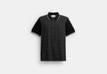COACH® Men's Polo De Firma en Negro, Talla Mediano | Coton