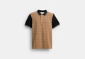 COACH® Men's Polo De Firma en Castaño, Talla Mediano | Coton