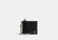 COACH® Men's Cartera Billetera Doble De Piel Exquisita Con Cadena en Negro | Cuir