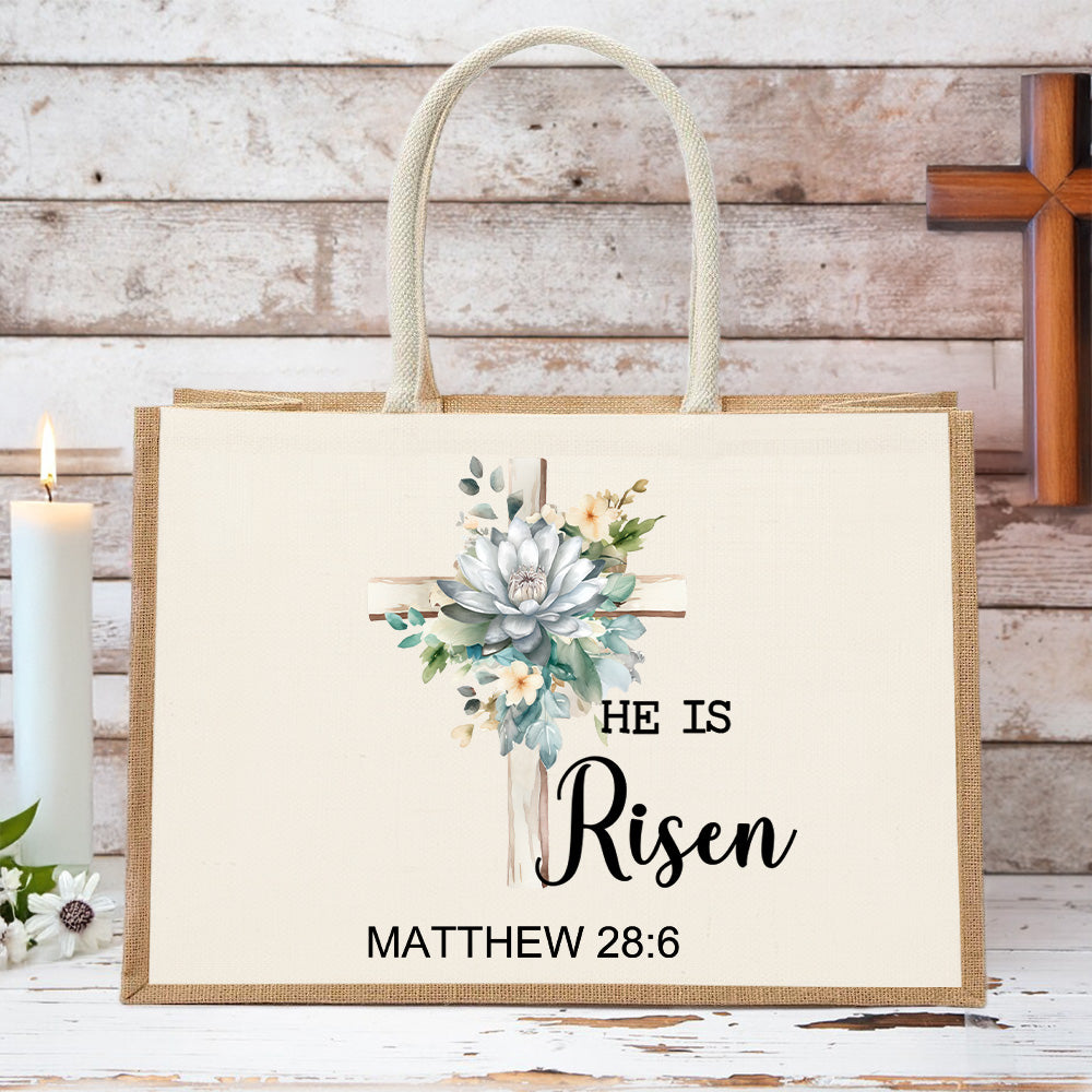 Bolsa grande reutilizable con texto Pascua Iglesia Regalo religioso para mujer Cristiana
