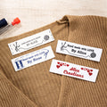 Set de 25 etiquetas personalizadas para coser con lazo de mariposa para ropa, regalo de cumpleaños para amantes de las manualidades DIY Knitting