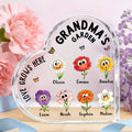 Personalizado lindo 1-16 Nacimiento Flores Placa de acrílico en forma de corazón con el título y el nombre Aniversario Día de la Madre Regalo para Mamás Niños