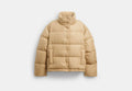 COACH® Women's Chaqueta Acolchada Corta en Beige, Talla Mediano | Nylon