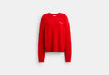 COACH® Women's Sudadera De Cuello Rojoondo Con Bordados Coach en Rojo, Talla Mediano | Autre