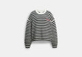 COACH® Women's Sudadera A Rayas Coach en Negro, Talla Mediano | Autre