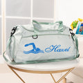 Bolsa de viaje personalizada con nombre y compartimento para calzado Silueta de nadador multicolor Regalo de viaje para nadadores