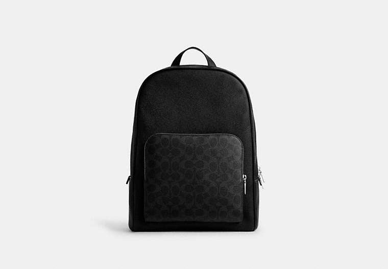COACH® Men's Mochila Wade En Lona De Firma en Negro | Toile Enduite Signature/pvc