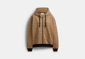 COACH® Women's Sudadera Con Capucha Y Cremallera De Firma Múltiple En Algodón Orgánico en Beige, Talla Mediano | Coton
