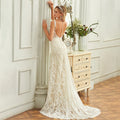 Bridal Wedding Dress Yellow Sleeveless Long V-Neck Mermaid