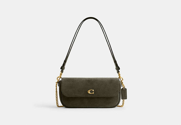 COACH® Women's Bolso Con Cadena Y Solapa Brook en Verde | Daim
