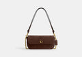 COACH® Women's Bolso Con Cadena Y Solapa Brook en Castaño | Daim