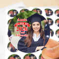 Personalizada Graduación Foto Pegatinas a prueba de agua con el nombre y el año Favor Etiqueta Celebración Fiesta de Graduación Decoración para 2026 Graduados Compañeros de clase