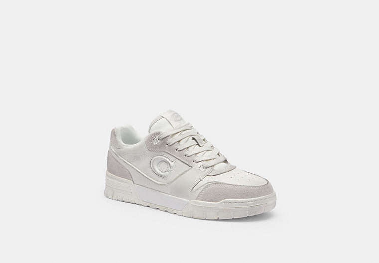 COACH® Women's Zapatillas Deportivas Soho En Piel Desgastada en Blanco, Talla 11 | Matières Mélangées