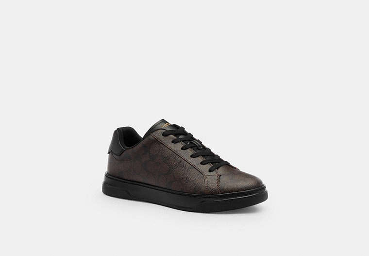 COACH® Men's Zapatilla Deportiva Tipo Bota En Lona De Firma en Castaño, Talla 11
