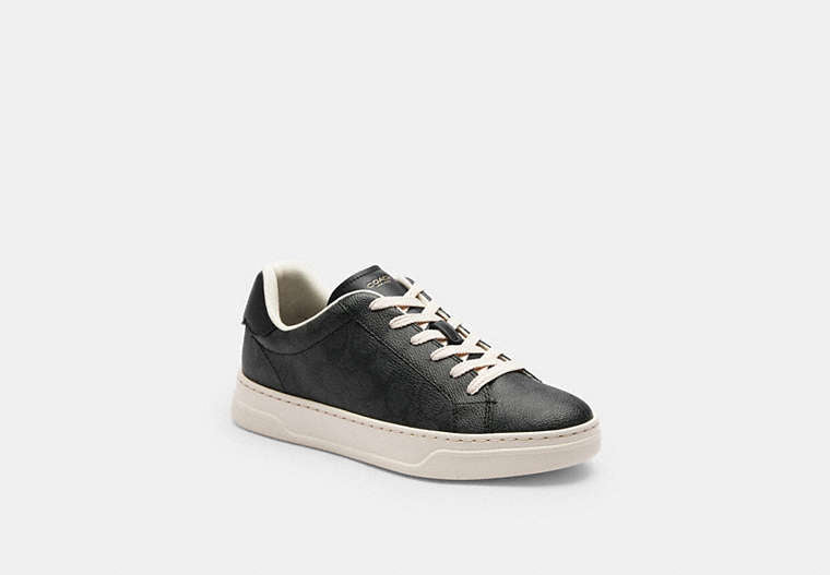 COACH® Women's Zapatilla Deportiva Tipo Bota En Lona De Firma en Gris, Talla 11 | Toile Enduite