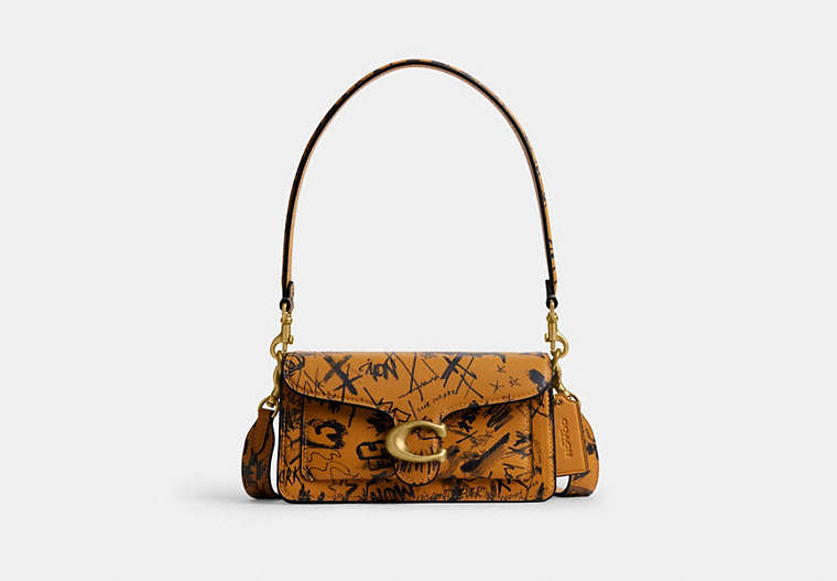 COACH® Women's Bolso De Hombro Tabby 20 Con Estampado De Grafiti en Castaño | Cuir