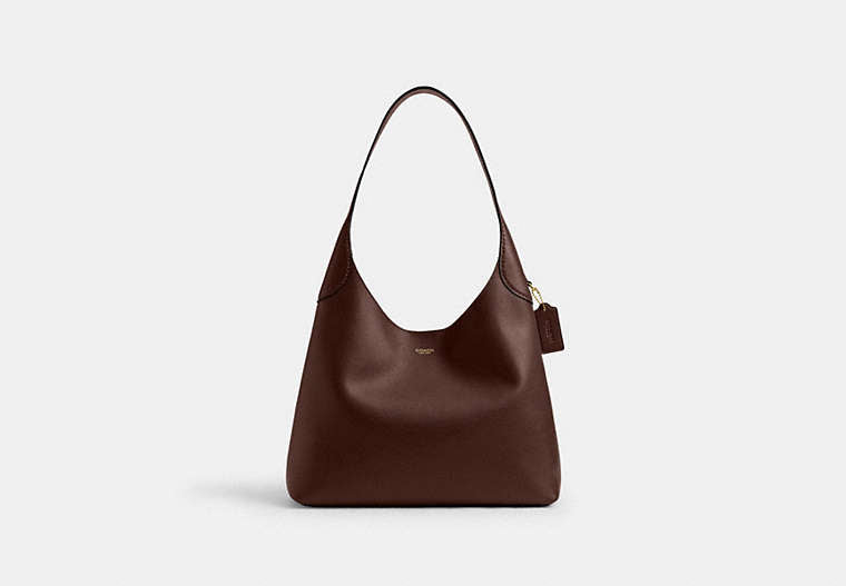 COACH® Women's Bolso De Hombro Brooklyn 34 en Castaño | Cuir