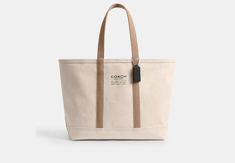 COACH® Men's Utility Tote en Beige | Toile