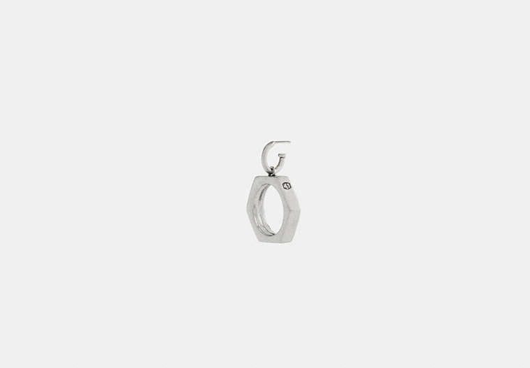 COACH® Women's Pendiente único De Tuerca Hexagonal en Gris | Métal