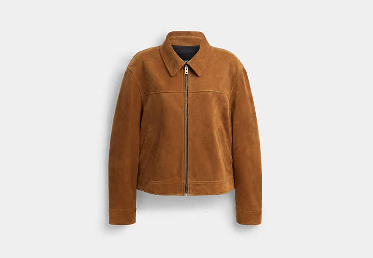 COACH® Women's Chaqueta De Ante en Misc, Talla Mediano | Peau De Mouton