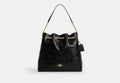 COACH® Women's Bolso De Hombro Grande Evelyn Con Acolchado en Negro | Cuir