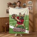 Manta de Fútbol Americano personalizada con el nombre del Bulldog Francés Decoración para el hogar Regalo de cumpleaños para los amantes del fútbol americano
