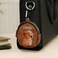 Personalizado pintura al óleo estilo de retrato de mascotas Foto PU Monedero de cuero con gancho Accesorio portátil de uso diario Regalo de cumpleaños para los amantes de las mascotas