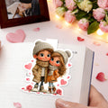 Personalizado Corazón Abrazando Cartoon Character Magnetic Bookmark Clip con Nombre Anniversary Valentine's Day Gift for Couple Sister Book Lover