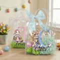 Conejito de Pascua personalizado Bolsa de regalo transparente con nombre e inicial Búsqueda del huevo de Pascua Fiesta de regalos para niños