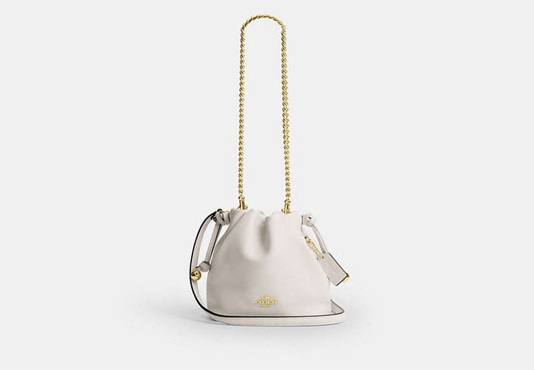 COACH® Women's Minibolso Con Cordón Ajustable Faye en Blanco | Cuir