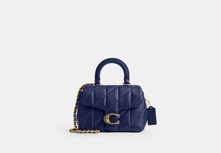 COACH® Women's Bolso Con Asa Superior Tabby Con Acolchado en Azul | Cuir