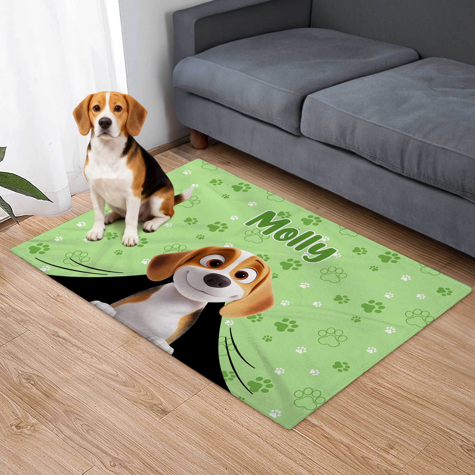 Personalizado lindo 3D perro de dibujos animados multicolor suave manta con el nombre de mascotas cumpleaños adopción aniversario de regalo para los dueños de mascotas amantes