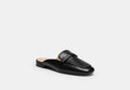 COACH® Women's Mocasines Sin Talón en Negro, Talla 11 | Cuir