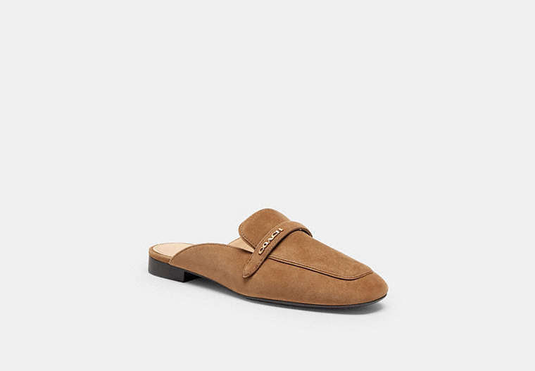COACH® Women's Mocasines Sin Talón en Blanco, Talla 11 | Daim