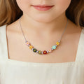 Cuentas de colores que alegran el estilo de cada niña - Collar personalizado con nombre de plata de ley Regalo de cumpleaños