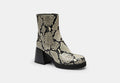 COACH® Women's Bota De Tacón De Bloque Con Estampado De Serpiente, Talla 11 | Cuir Imprimé