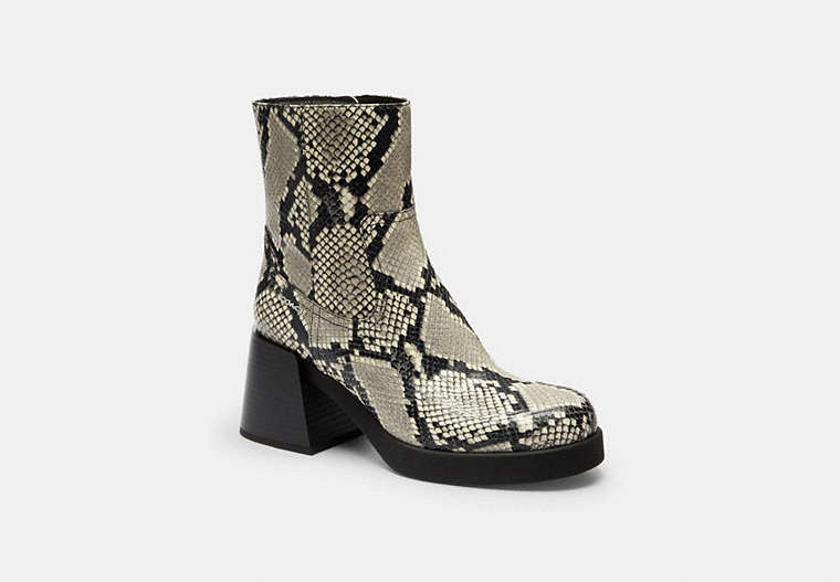 COACH® Women's Bota De Tacón De Bloque Con Estampado De Serpiente, Talla 11 | Cuir Imprimé