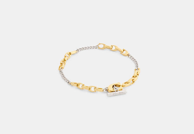 COACH® Women's Pulsera Con Eslabones En C en Amarillo | Métal
