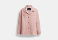 COACH® Women's Chaqueta De Ante Con Cierre De Giro en Rosa, Talla Mediano