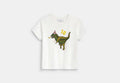 COACH® Women's Camiseta De Corte Años 90 10º Aniversario De Rexy De Algodón Orgánico en Blanco, Talla Mediano