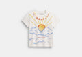 COACH® Women's Camiseta Con Aerógrafo De Corte Años 90 De Algodón Orgánico en Amarillo, Talla Mediano