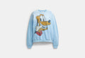 COACH® Women's Sudadera De Cuello Rojoondo Pluto Disney X Coach en Azul, Talla Mediano