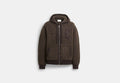 COACH® Men's Sudadera Con Capucha Y Cremallera en Castaño, Talla Mediano