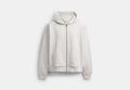 COACH® Men's Sudadera Con Capucha Con Cremallera Completa Cuadrada en Gris, Talla Mediano | Coton