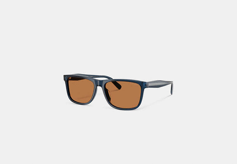 COACH® Men's Gafas De Sol Cuadradas en Azul | Métal