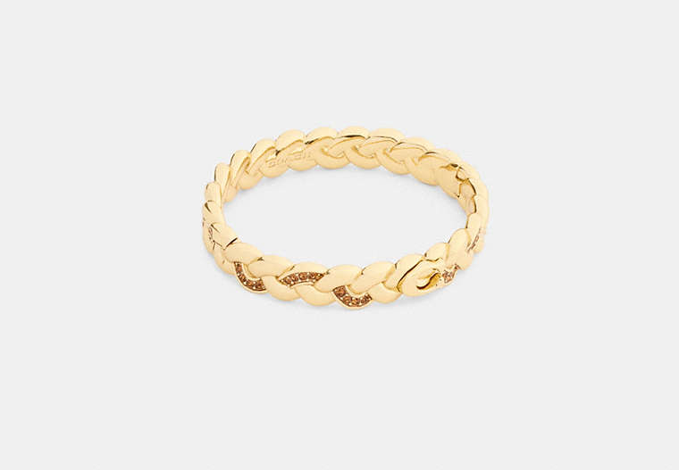 COACH® Women's Brazalete Con Bisagra De Firma en Amarillo | Métal